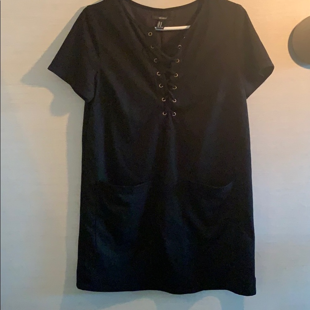 Faux Suede T-Shirt Dress